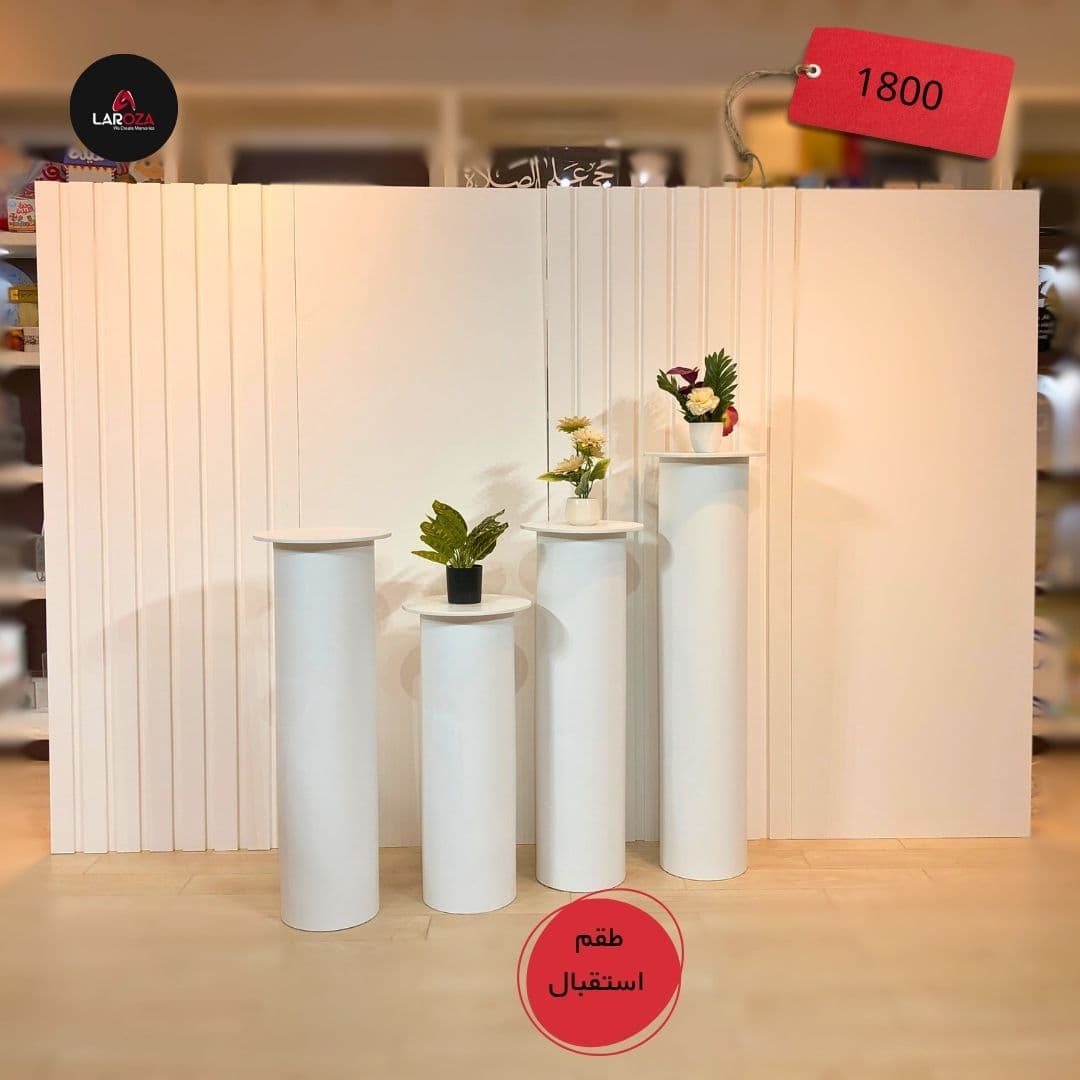 Minimal White Backdrop & Cylindrical Pedestals