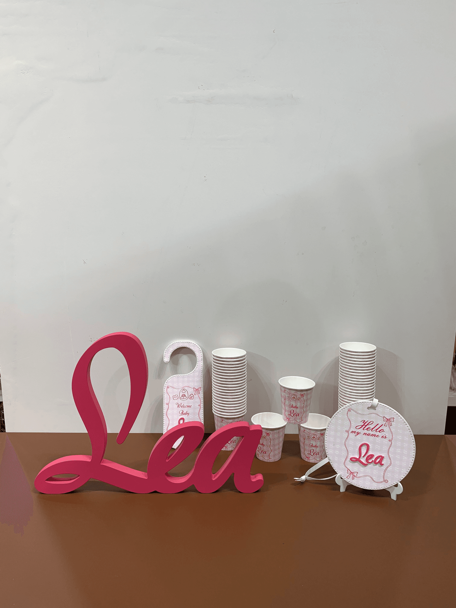 Newborn Reception Gift Set - Pink Leather Essential